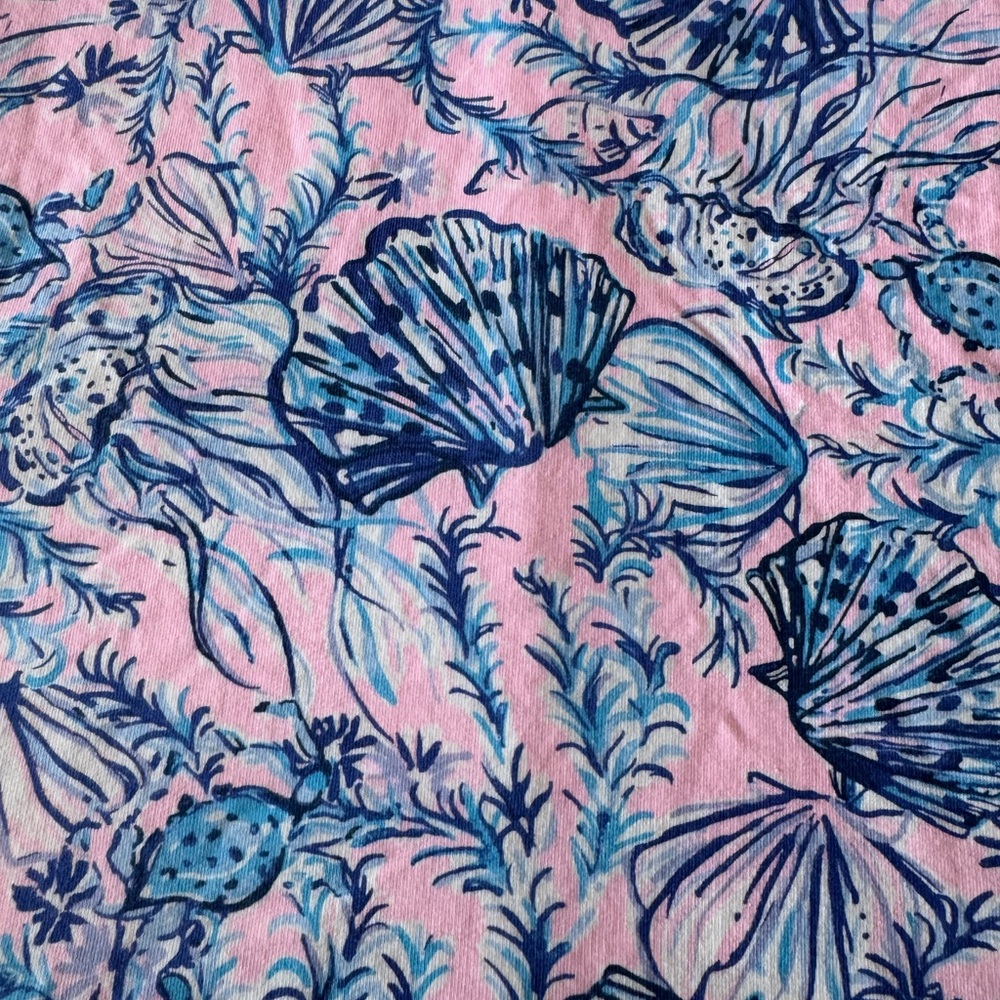 Lilly Pulitzer Sleeveless Pink & Blue Printed V-Neck Dress - Picture 10 of 12
